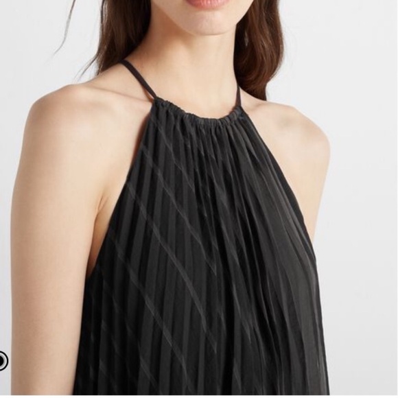 CLUB MONACO Burnout Pleated Maxi Dress Black Size 8 - Picture 2 of 13